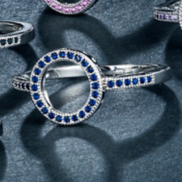 New Stamped 925 Silver Blue sapphires Ring - Picture 3 of 3